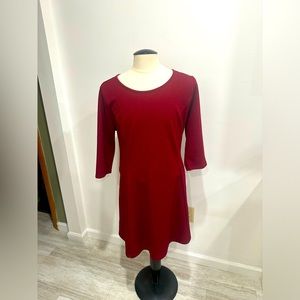 Burgundy 3/4 sleeve dress